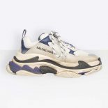 Balenciaga Unisex Triple S Trainers Oversized Multimaterial Sneakers Quilted Effect-White