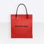 Balenciaga Women Shooping Tote XXS Small Natural Grain Calfskin-Red