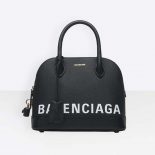 Balenciaga Women Ville Top Handle S Bag in Grained Calfskin-Black