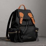 Burberry Medium Rucksack in Technical Nylon and Leather-Black
