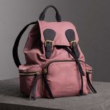 Burberry Medium Rucksack in Technical Nylon and Leather-Pink