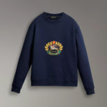 Burberry Women Reissued Jersey Sweatshirt-Navy