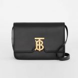 Burberry Women Small Leather TB Bag-Black