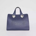 Burberry Women The Leather Crest Grommet Detail Tote-Blue