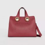 Burberry Women The Leather Crest Grommet Detail Tote-Red