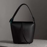 Burberry Women The Medium Leather Bucket Bag-Black