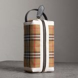 Burberry Women Vintage Check and Tartan Cotton Pouch-Brown