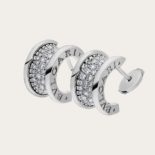 Bvlgari Women B.zero1 Earrings 18 KT Rose Gold Set Pave Diamonds-Silver