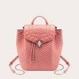 Bvlgari Women Serpenti Hypnotic Medium Backpack in Quilted Nappa Leather-Pink