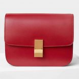 Celine Medium Classic Bag in Box Calfskin Leather-Red