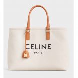 Celine Women Horizontal Cabas Celine in Canvas with Print-White