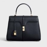 Celine Women Medium16 Bag in Grained Calfskin-Black