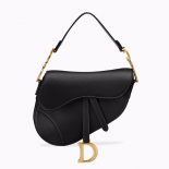 Dior Women Saddle Bag in Black Calfskin