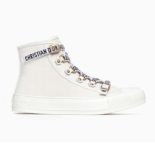 Dior Women Shoes High-Top Trainer in White Canvas-White