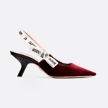 Dior Women Shoes J'Adior Velvet Slingback 65mm Heel Hight-Maroon