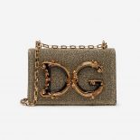 Dolce Gabbana D&G Women DG Girls Cross-Body Bag Soft Lurex-Gold