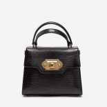 Dolce Gabbana D&G Women Leather Welcome Handbag-Black