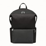 Fendi Men Black Nylon and Leather Backpack