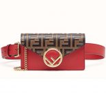 Fendi Women Belt Bag in Calf Leather-Red