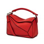 Loewe Women Puzzle Small Bag in Classic Calf Leather-Red