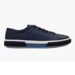 Prada Men Shoes Technical Mesh and Leather Sneakers-Blue