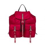 Prada Unisex Prada Red Nylon Backpack