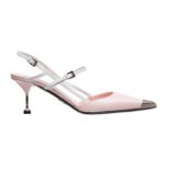 Prada Women Two-Tone Leather Pointy Toe Pumps Shoes Pink