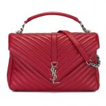 Saint Laurent YSL Classic Large College Bag Matelasse Leather-Red