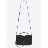 Saint Laurent YSL Medium Charlotte Messenger Bag In Black Leather