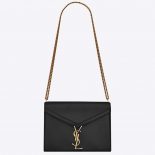 Saint Laurent YSL Women Cassandra Monogram Clasp Bag Smooth-Black