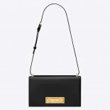 Saint Laurent YSL Women Domino Small in Smooth Leather-Black