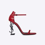 Saint Laurent YSL Women Opyum 110 Sandals Patent Leather-Red