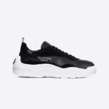 Valentino Men Shoes Garavani Calfskin and Suede Leather Sneaker-Black