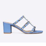 Valentino Women Rockstud Caged Slide Sandal 60MM Heel-Blue