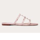 Valentino Women Rockstud Flat Slide Sandal-Pink