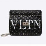 Valentino Women Rockstud Spike It Medium Chain Bag-Black