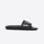 Valentino Women VLTN Rubber Slide Sandal-Black