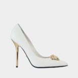 Versace Women Palazzo Pumps Leather Shoes-White