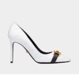 Versace Women Quilted Nappa Leather Icon Pumps 95mm Heel-White