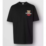 Burberry Men Monogram Motif Cotton Oversized T-Shirt-Black