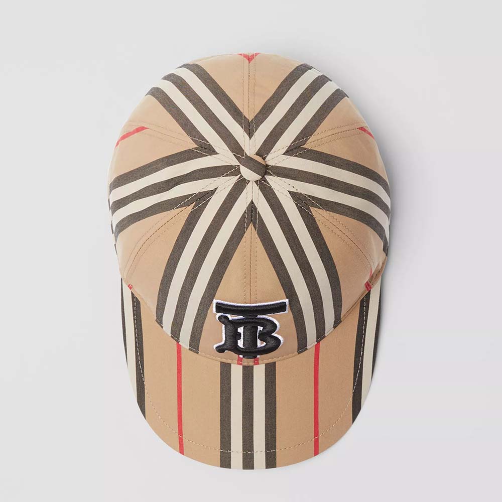 Burberry Unisex Icon Stripe Baseball Cap-Brown