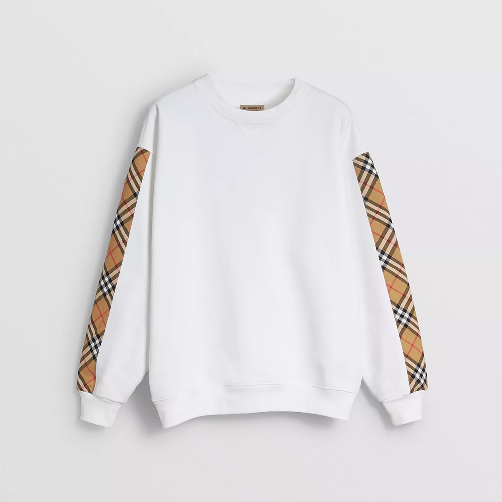Burberry Unisex Vintage Check Detail Cotton Blend Sweatshirt