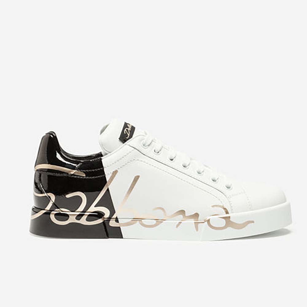 Dolce Gabbana D&G Women Shoes Zapatillas Portofino De Piel-Black