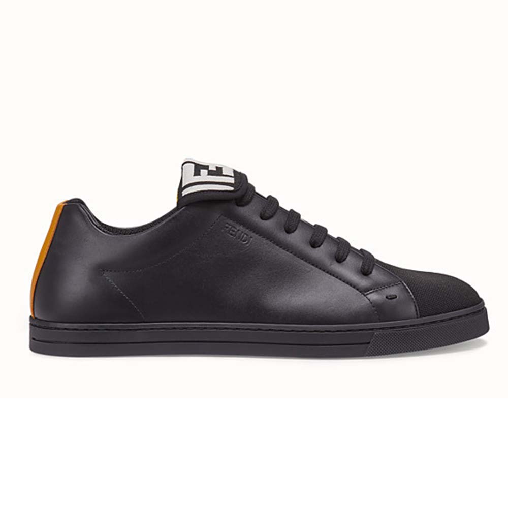 Fendi Men Sneakers Mesh and Leather Low-Tops-Black