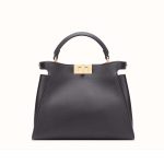 Fendi Women Peekaboo Essential Black Leather Bag