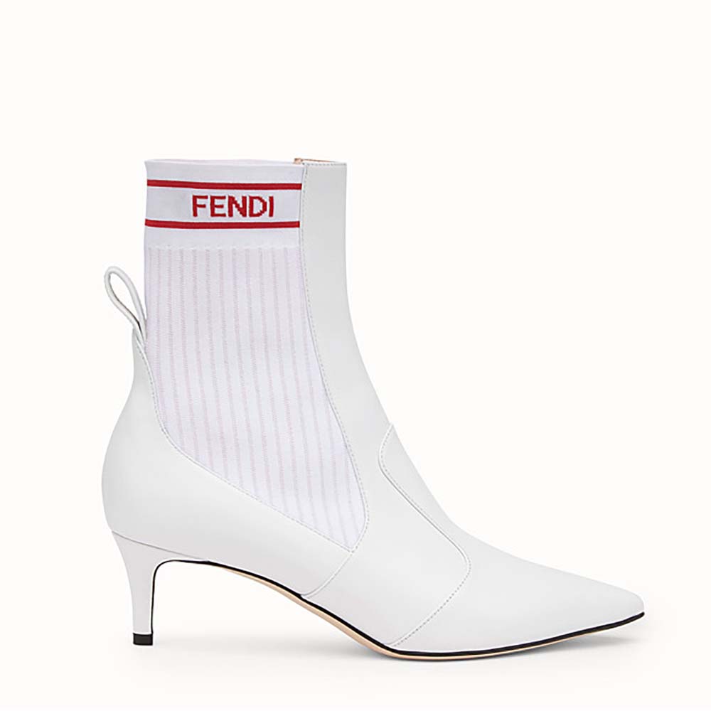 Fendi Women Shoes White Leather Boots