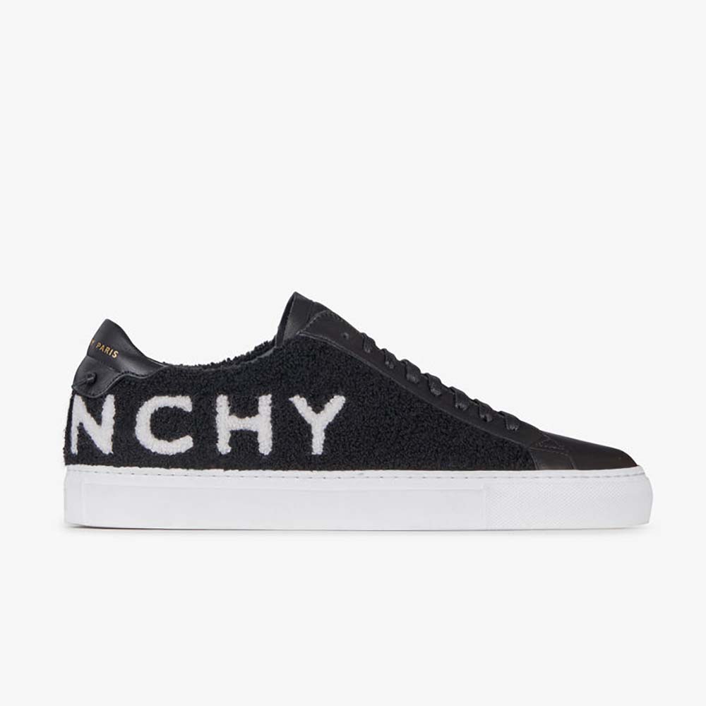 Givenchy Men Shoes Givenchy Sneakers in Leather and Terrycloth-Black