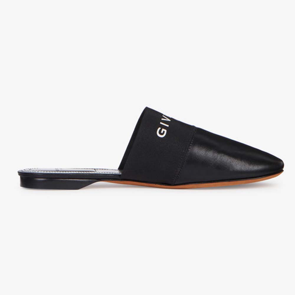 Givenchy Women Givenchy Paris Flat Mules in Leather-Black