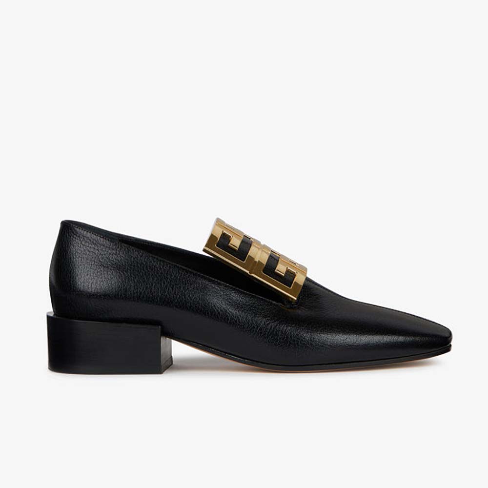 Givenchy Women Shoes 4G Loafers 30mm Heel-Black