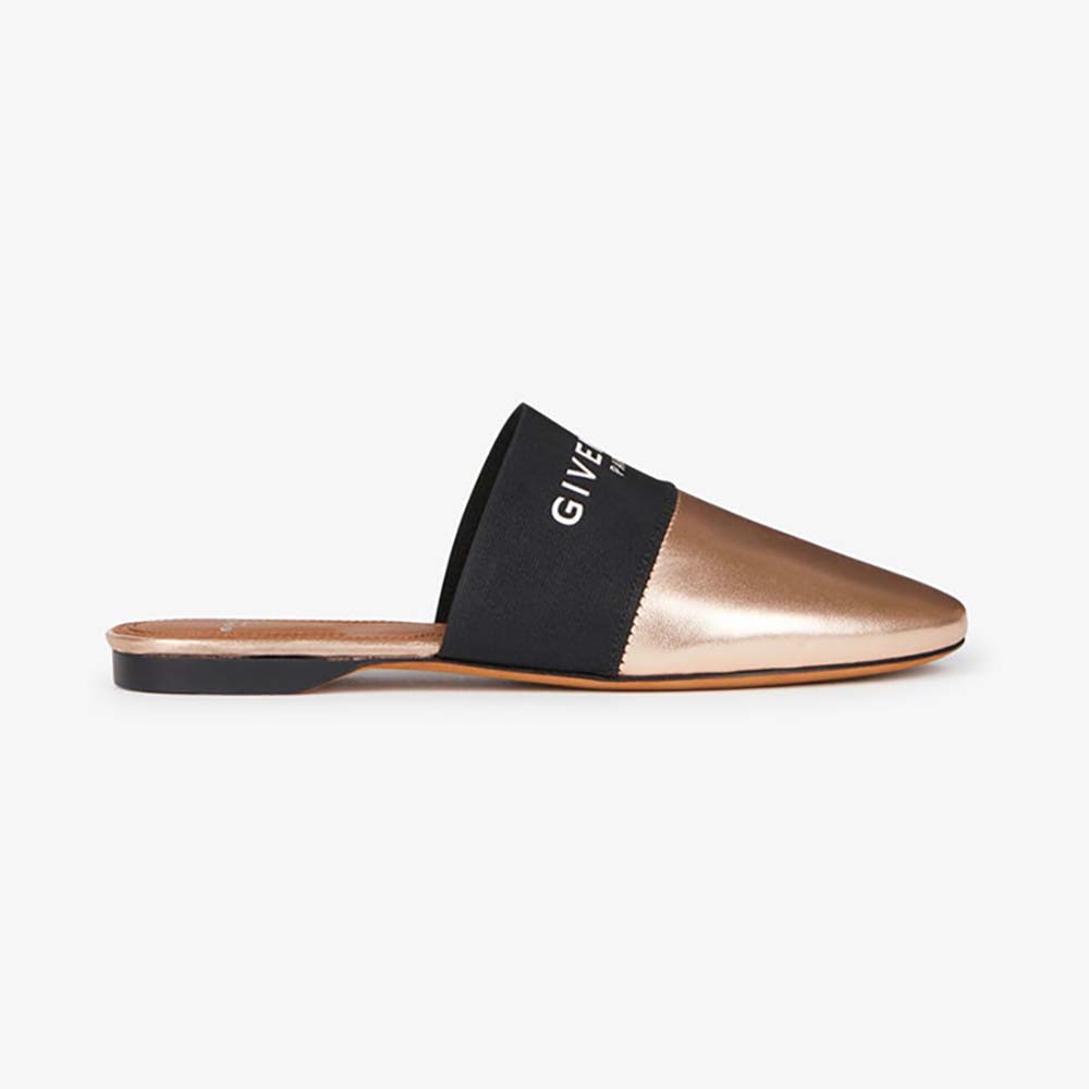 Givenchy Women Shoes Givenchy Paris Leather Mules-Gold